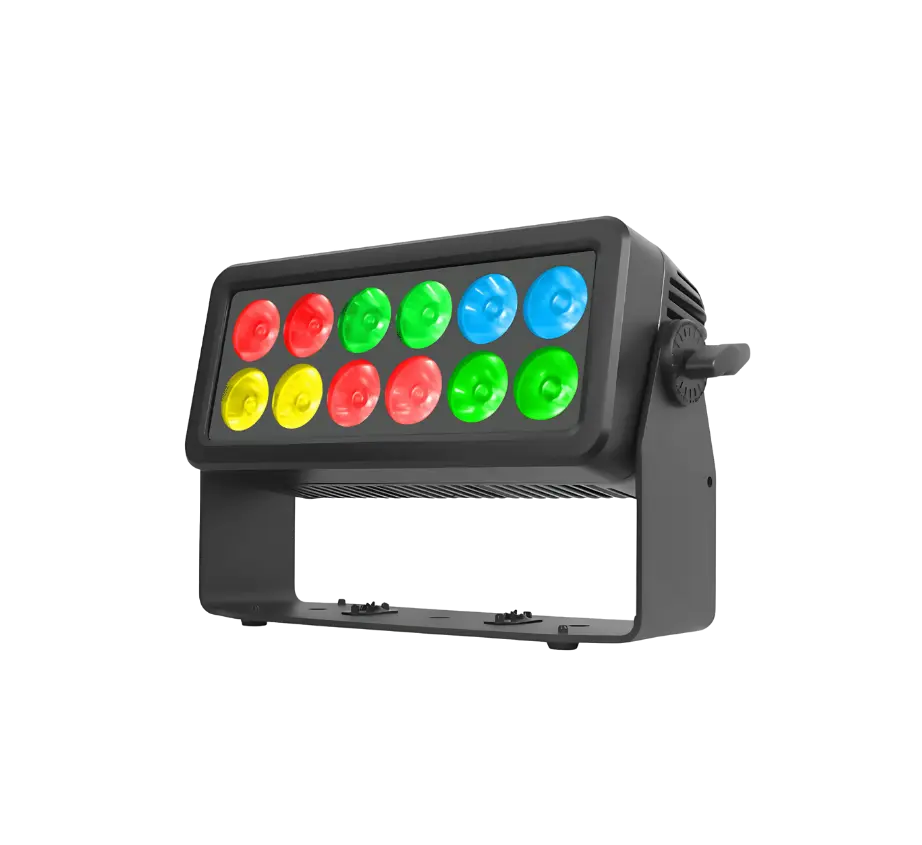 TourPro Cubix  12 x 40w RGBL 12° + 40º Magnetic Lens, 5 Pin DMX/RDM, WDMX, Includes Omega Bracket, True1 In/Out, IP65