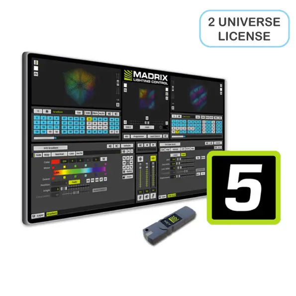 Madrix 5 KEY start, Provides the output license for 2x 512 DMX channels and 64 x 64 DVI voxels for MADRIX