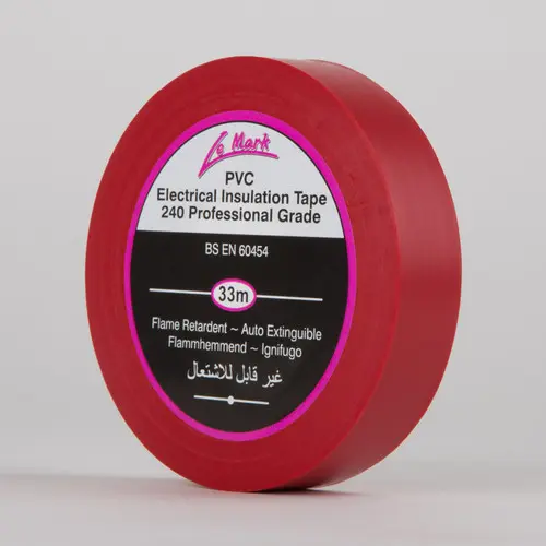 Le Mark Pvc Electrical Tape - Red - 33M Roll