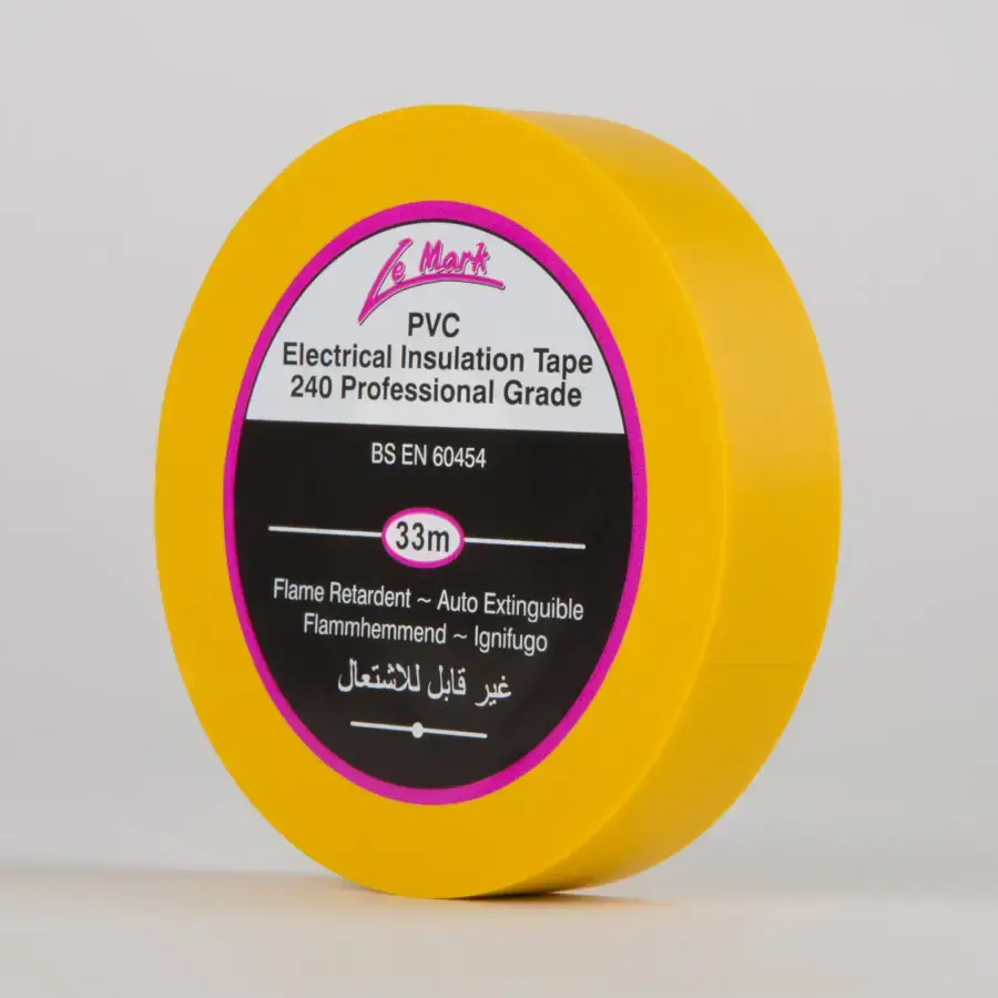 Le Mark Pvc Electrical Tape - Yellow - 33M Roll