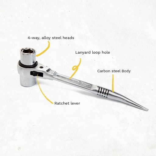 [DTY-WRENCH4WAY] Dirty Rigger 4 Way Podger Wrench (Metric)
