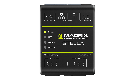 [IA-HW-001019] Madrix STELLA ; Network Node / USB 2.0 DMX512 Interface; 2x DMX-IN/OUT; RDM; DIN Rail