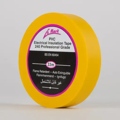 [LEMPVC19Y] Le Mark Pvc Electrical Tape - Yellow - 33M Roll