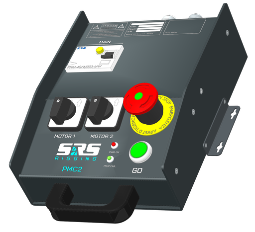 [SRS-970094] SRS Rigging Wallmount 2 Channel LV Motor Controller with cable input glands- Installation Version - Key E Stop